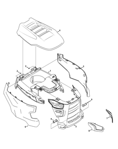 Hood Diagram and Parts List for XT2-LX42KH (13APA1CS010-13WPA1CS010)(2015) Cub Cadet Lawn Tractor
